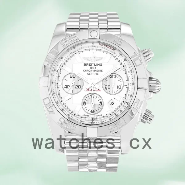 Breitling Chronomat 43mm AB0110 Men's Silver-tone White Dial - Image 2