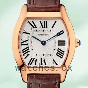 Cartier Tortue 30mm Ladies W1556362 Leather Strap White Dial