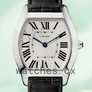 Cartier Tortue W1556363 30mm Ladies Leather Strap Silver-tone