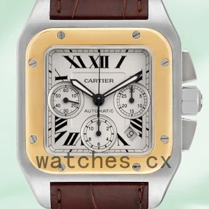 Cartier Santos 39mm Men's W20091X7 Silver-tone Leather Strap