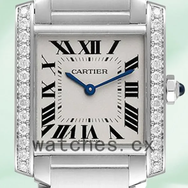 Cartier Tank Francaise Ladies W4TA0009 25mm/34mm Bracelet White Dial