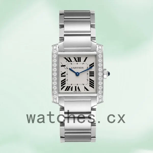 Cartier Tank Francaise Ladies W4TA0009 25mm/34mm Bracelet White Dial - Image 2