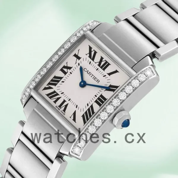 Cartier Tank Francaise Ladies W4TA0009 25mm/34mm Bracelet White Dial - Image 3