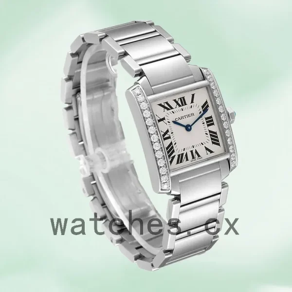 Cartier Tank Francaise Ladies W4TA0009 25mm/34mm Bracelet White Dial - Image 4