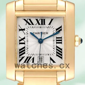 Cartier Tank Francaise W50001R2 Men's 34mm Silver White Dial Bracelet