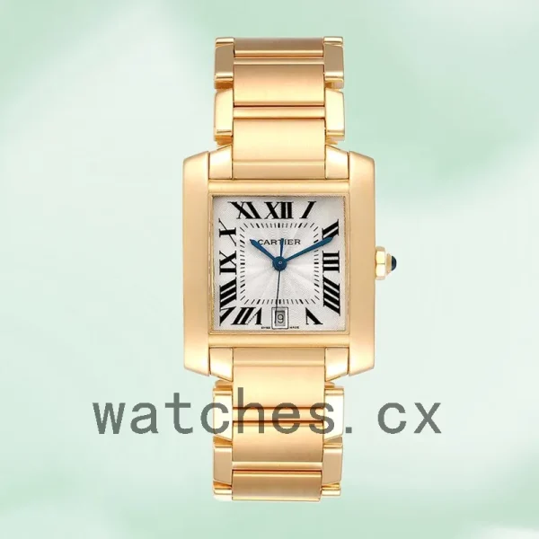 Cartier Tank Francaise W50001R2 Men's 34mm Silver White Dial Bracelet - Image 2