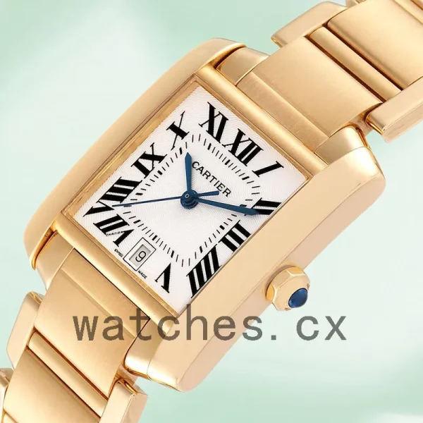 Cartier Tank Francaise W50001R2 Men's 34mm Silver White Dial Bracelet - Image 3
