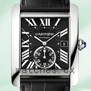 Cartier Tank MC 36mm W5330004 Men's Silver-tone Leather Strap