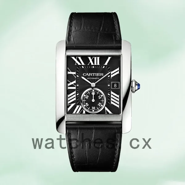 Cartier Tank MC 36mm W5330004 Men's Silver-tone Leather Strap - Image 2