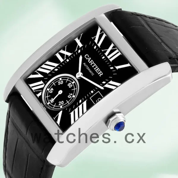 Cartier Tank MC 36mm W5330004 Men's Silver-tone Leather Strap - Image 3