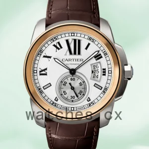 Cartier Calibre W7100039 42mm Men's White Dial Silver-tone