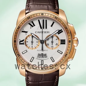 Cartier Calibre 42mm W7100044 Men's Quartz Rose Gold-tone