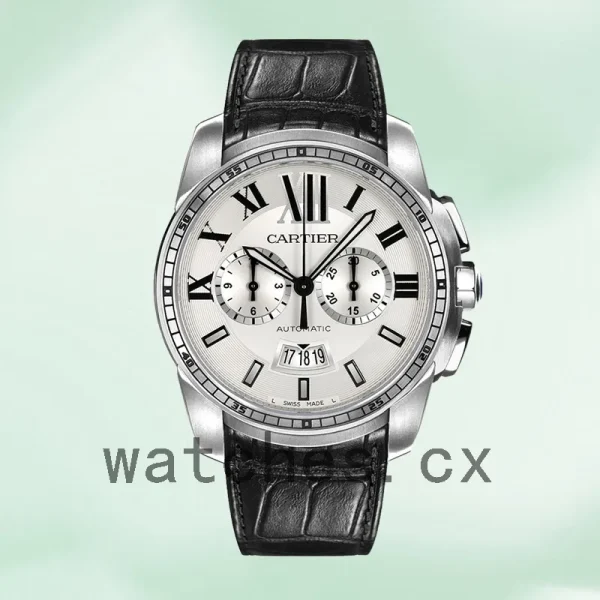 Cartier Calibre W7100046 42mm Men's Leather Strap - Image 2
