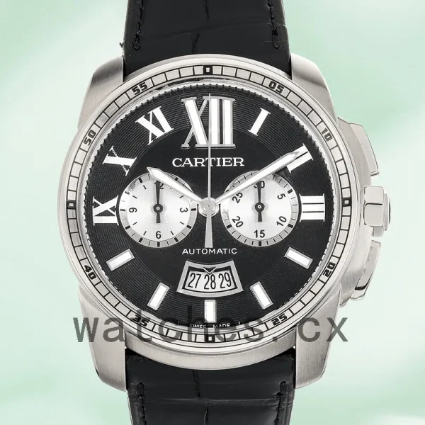 Cartier Calibre 42mm W7100060 Men's Quartz Leather Strap
