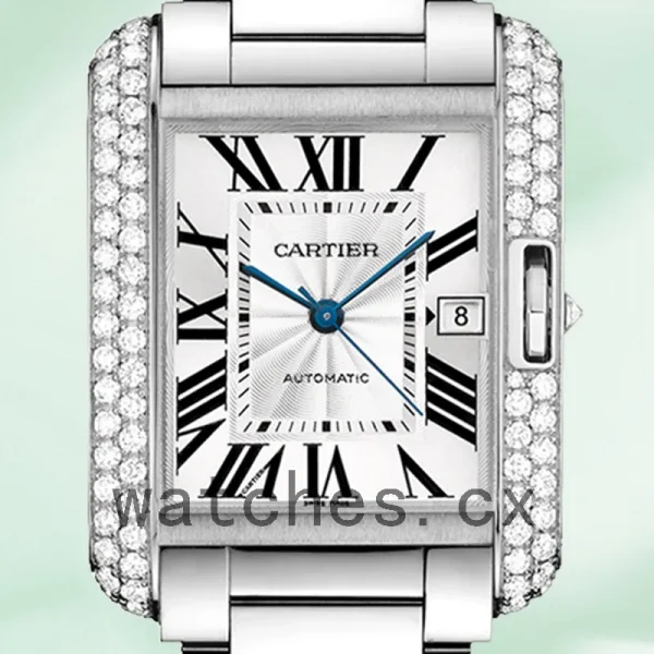 Cartier Tank Anglaise Ladies 36mm WT100010 Silver Dial