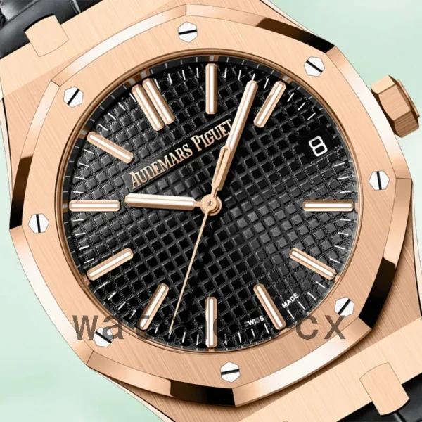 Audemars Piguet Royal Oak 15510OR.OO.D002CR.01 41mm Men's Leather Strap Black Dial - Image 3