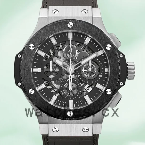 Hublot Big Bang 311.SM.1170.GR 44mm Men Leather Strap Silver-tone