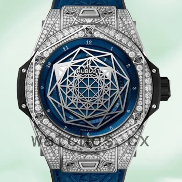Hublot Big Bang Men 415.NX.7179.VR.1704.MXM18 45mm Leather Strap Blue Dial