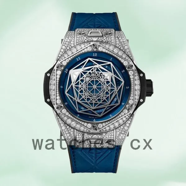Hublot Big Bang Men 415.NX.7179.VR.1704.MXM18 45mm Leather Strap Blue Dial - Image 2