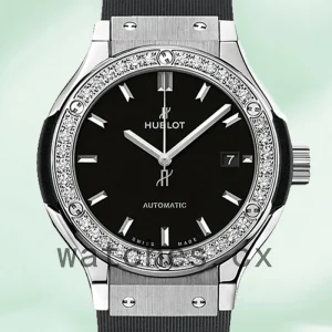 Hublot Classic Fusion 33mm Ladies 582.NX.1170.RX.1204 Black Dial Rubber Band
