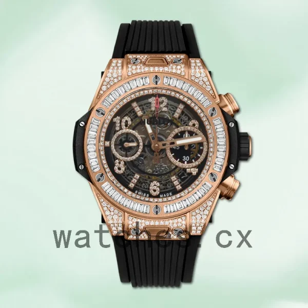 Hublot Big Bang 411.OX.1180.RX.0904 44mm Men Diamonds Rubber Band - Image 2