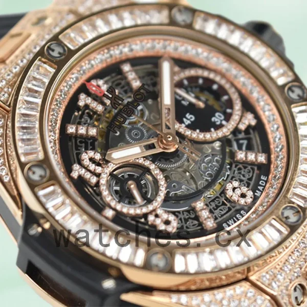 Hublot Big Bang 411.OX.1180.RX.0904 44mm Men Diamonds Rubber Band - Image 4