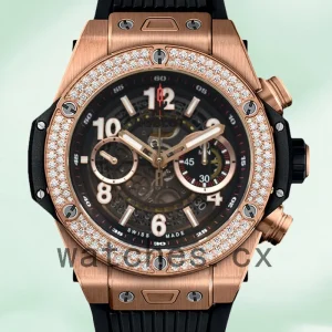 Hublot Big Bang Men 44mm 411.OX.1180.RX.1104 Black Dial Rubber Band