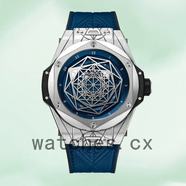 Hublot Big Bang 44mm Men 415.NX.7179.VR.MXM18 Leather Strap Blue Dial - Image 2