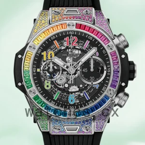 Hublot Big Bang 44mm Men 421.NX.1117.LR.0999-001 Rubber Band Black Skeleton Dial