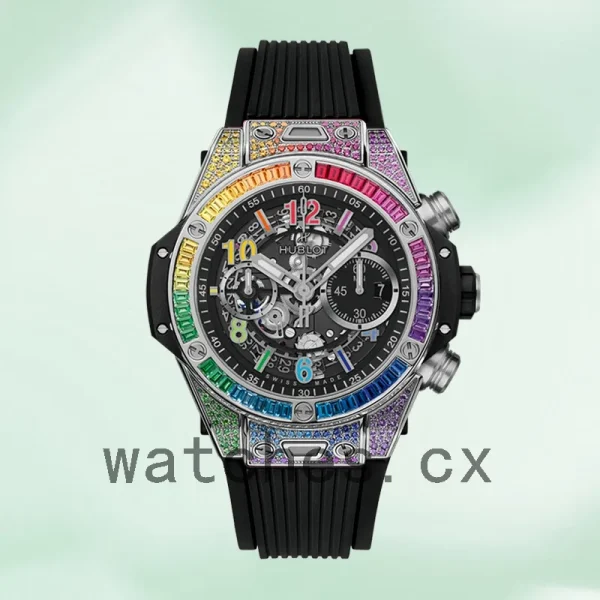 Hublot Big Bang 44mm Men 421.NX.1117.LR.0999-001 Rubber Band Black Skeleton Dial - Image 2