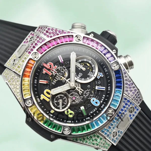 Hublot Big Bang 44mm Men 421.NX.1117.LR.0999-001 Rubber Band Black Skeleton Dial - Image 3