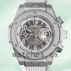 Hublot Big Bang 44mm 441.NE.2011.RW Men Skeleton Dial Rubber Band
