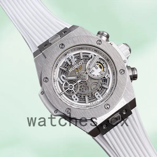 Hublot Big Bang 44mm 441.NE.2011.RW Men Skeleton Dial Rubber Band - Image 3