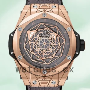 Hublot Big Bang Men 465.OS.7048.VR.1204.MXM20-001 44mm Rose Gold-tone Leather Strap