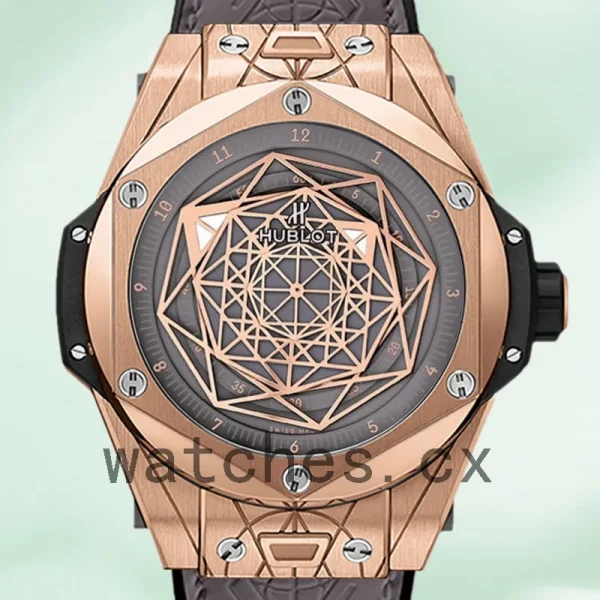 Hublot Big Bang Men 465.OS.7048.VR.1204.MXM20-001 44mm Rose Gold-tone Leather Strap