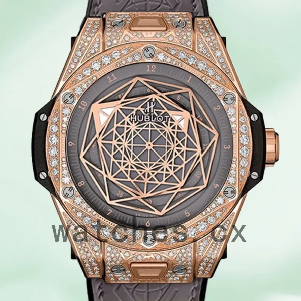 Hublot Big Bang 44mm Men 465.OS.7048.VR.1204.MXM20-002 Leather Strap Diamonds