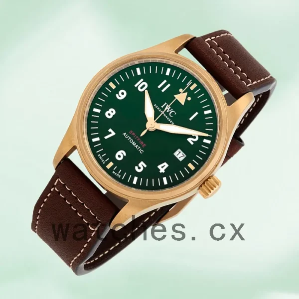 IWC Pilot Men's IW326802 43mm/40mm Green Dial Rose Gold-tone - Image 4