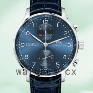 IWC Portuguese Chrono Men's 44mm/41mm IW371606 Leather Strap Silver-tone