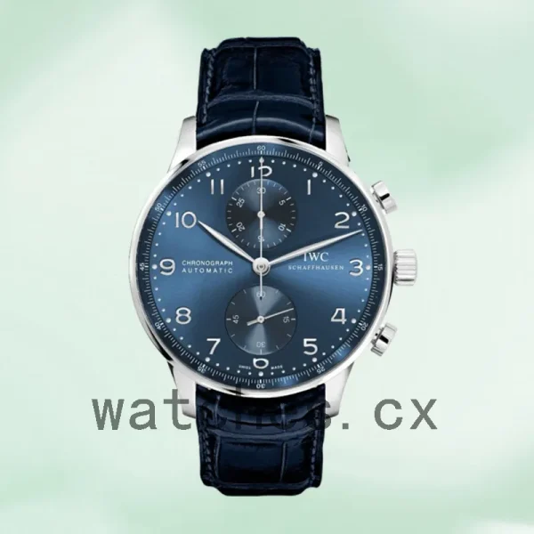 IWC Portuguese Chrono Men's 44mm/41mm IW371606 Leather Strap Silver-tone - Image 2