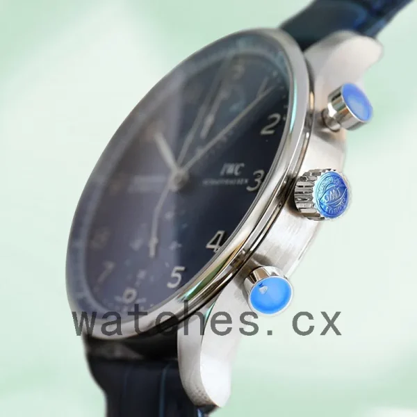 IWC Portuguese Chrono Men's 44mm/41mm IW371606 Leather Strap Silver-tone - Image 3