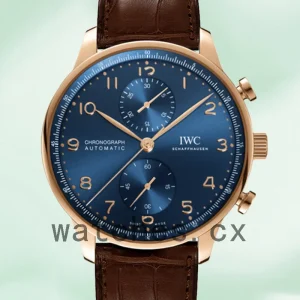 IWC Portuguese Chrono IW371614 44mm/41mm Men's Rose Gold-tone Leather Strap