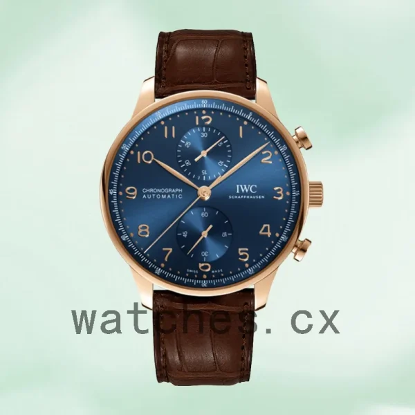 IWC Portuguese Chrono IW371614 44mm/41mm Men's Rose Gold-tone Leather Strap - Image 2