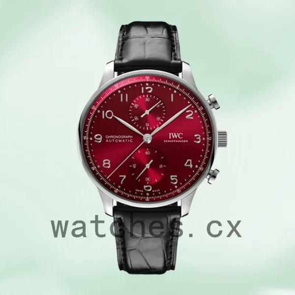 IWC Portuguese Chrono Men's 44mm/41mm IW371616 Silver-tone Leather Strap - Image 2