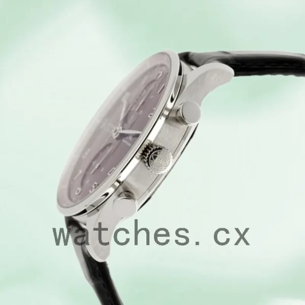 IWC Portuguese Chrono Men's 44mm/41mm IW371616 Silver-tone Leather Strap - Image 4