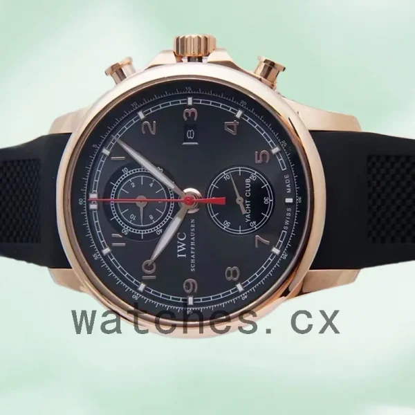 IWC Portuguese Chrono Men's IW390505 43mm/40mm Rose Gold-tone Black Dial - Image 4