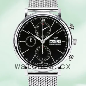 IWC Portofino Chronograph 43mm/42mm IW391010 Men's Black Dial