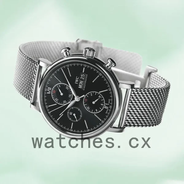 IWC Portofino Chronograph 43mm/42mm IW391010 Men's Black Dial - Image 3