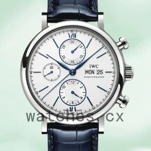 IWC Portofino Chronograph Men's 44mm/42mm IW391037 White Dial Silver-tone