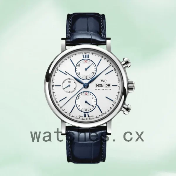 IWC Portofino Chronograph Men's 44mm/42mm IW391037 White Dial Silver-tone - Image 2