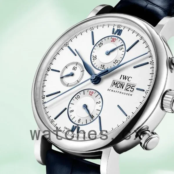 IWC Portofino Chronograph Men's 44mm/42mm IW391037 White Dial Silver-tone - Image 4
